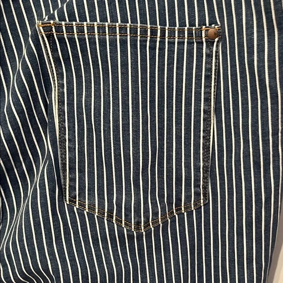 Judy Blue Denim with White Pinstripes - Picture 8 of 9